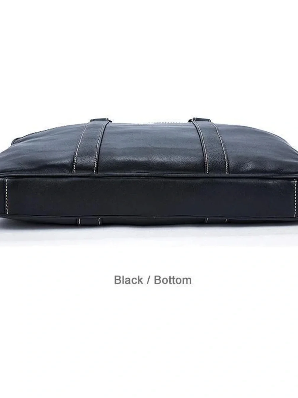 Men's Black Leather Briefcase Messenger Bag - Classic Professional Carry